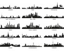 City Landscape Vinyl Decals Silhouette Modern Wall Art Sticker